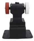 Fafeicy cordless bench grinder with copper motor, stable base, red and white corundum wheels, perfect for sharpening and polishing.