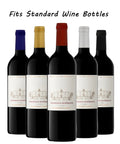 Premium Pvc Heat Shrink Wine Bottle Caps With Hella Bright Color Options on standard wine bottles, assorted colors.
