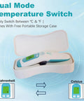Non Contact Infrared Forehead Thermometer Medical Grade For Quick One Second Readings Ideal For Adults Kids And Babies Hospital Quality No Touch Fever Check White Finish, with storage case
