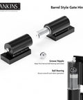Heavy Duty 5 Inch Weld On Gate Hinges 450lbs Capacity For Outdoor Gates And Trailers Barrel Hinges By SANKINS, black steel