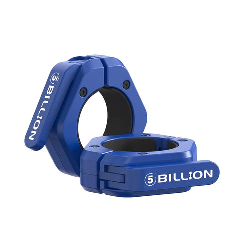 2 Inch Barbell Clamps Pair With No Slip TPR Lining Quick Release Barbell Clips For Secure Weightlifting At Home Or Gym Built To Last Durable Nylon Composite Blue.