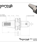 Diagram of BT30 1.4 2.25 EM Tool Holder showing dimensions, precision design for CNC milling, Two Pack Bt30 End Mill Tool Holder Quarter Inch Collet Chuck Badass Precision Spindle Adapter For Cnc Milling High Octane 20000 Rpm Slick Heavy Duty Finish Set.