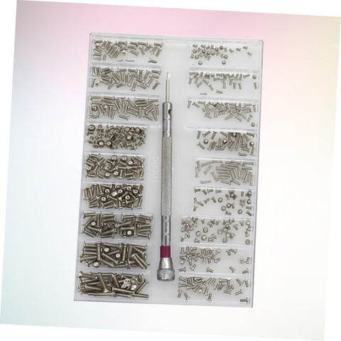 Miniature Screw Kit Set For Glasses Laptops Watches And Electronics With Durable Portable Storage Case top view