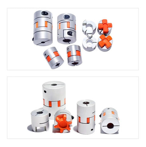 Heavy Duty Plum Flexible Shaft Coupling Clamp Style Aluminum Jaw Coupler With Spider For CNC Motor Encoder 20mm To 60mm.