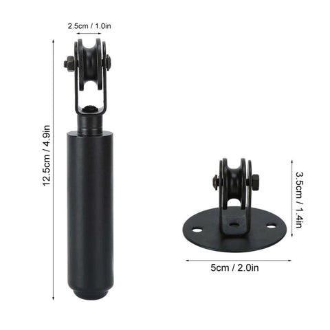 Chandelier Pulley Lighting Kit With Black Iron Wheel Bearing Rod For Easy Pendant Lifts And Swag Lamp Installations, DIY Decor Upgrade