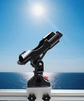Heavy Duty Fishing Rod Holder for 90 Degree Boat Track System Side Mount with Aluminum Bracket Base 360 Degree Rotating for Versatrack Ranger Track System Bass Tracker and Track Boats on boat rail