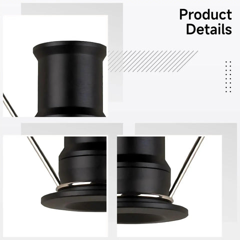 Close-up view of wkao 9 Pcs Led Mini Downlight, 1W DC12V Embedded Spotlight showing black shell and mounting details.