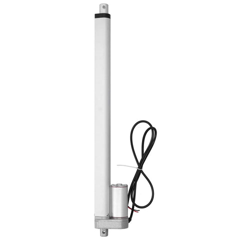 Get This Heavy Duty 30N Electric Linear Actuator With Compact Design For Boats And Industrial Machinery, Low Noise And Energy Saving Power Move For Cars At 12V DC Voltage, showing a vertical actuator with motor.