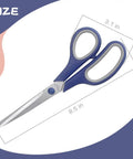 8.5 Inch Pastel Scissors Three Pack Heavy Duty Stainless Steel With Soft Grip Ergonomic Handles Left Or Right Hand Friendly Ultra Sharp Cutters For Crafting School Projects And Office Use, 8.5 in scissors size view