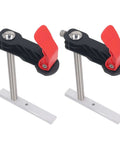 2 Pack Beefy Stainless Steel Hold Down Clamp Quick Release Bench Dog Clamp For Woodworking With Non Slip Grip, side view.