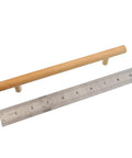 Six Pack Beech Wood Drawer Pulls 160mm Center-To-Center 9.2 Inch Length next to a ruler for scale