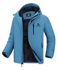Men's Winter Ski Jacket Waterproof Snow Coat With Windproof Hood And Warm Fleece Lining for snowboarding and outdoor mountain adventures