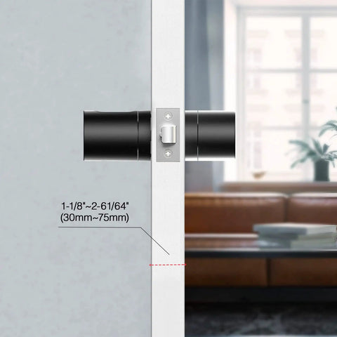 Smart Door Lock With Fingerprint And Bluetooth Control No Key Needed NFC App Code Entry Access Card Backup Keys Black Finish