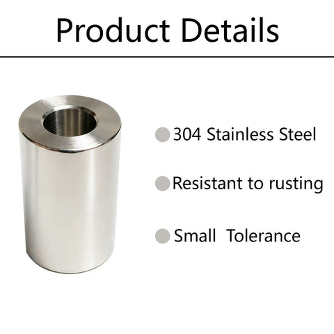 Beefy Heavy Duty Spacer Kit Five Pack Half Inch Bore X One Inch OD X Two Inch Length Unthreaded Standoff Bushing For Half Inch Screws Bolts And Rods Zinc Plated Structural Support Ideal For Framing, Mounting, And DIY Projects. 304 stainless steel spacer