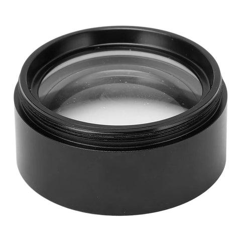 0.7X Microscope Auxiliary Objective Lens For Stereo Microscopes With 48mm Thread black lens front view