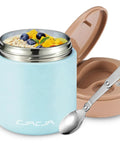 A-Blue Hot Food Lunch Jar For Kids And Adults, 15.2 Oz Insulated Leak Proof Food Container With Wide Mouth, open with spoon