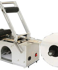 Heavy Duty Semi Automatic Labeling Machine For Round Plastic, Glass, And Metal Bottles, aluminum alloy body with label roll.