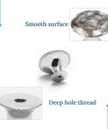 Rock Solid White And Brown Marble Pattern Round Cabinet Knobs With Screws Drawer Pulls And Handles Set Of Two smooth crystal glass surface on steel base.