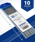 10 Pack One Eighth Inch WL20 Two Percent Lanthanated TIG Welding Tungsten Electrodes With Blue Tips for precise welds