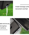Close-up of Window Box Planter Set 10 Pack 17 Inch Rectangular Plastic Flower Boxes showing drainage outlet and durable design.