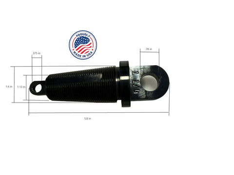 Heavy Duty 1.25 Inch HDD Pipe Puller Carrot Duct Puller with measurements and Made in USA logo