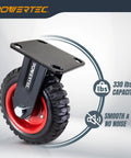 6 Inch Fixed Plate Caster Wheels With Beefy Knobby Rubber Tread For Workbench Dolly Cart Wagon Toolbox And Chicken Coop