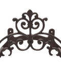 Brown Heavy Duty Cast Iron Outdoor Garden Hose Hanger With Wall Mount Water Hose Holder Reel Vintage Scrollwork Design No Fuss Sturdy