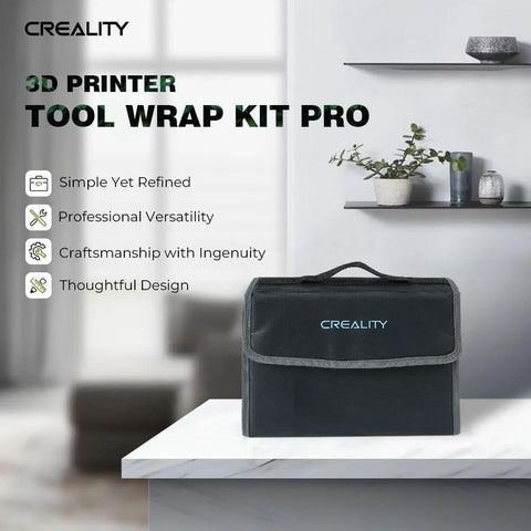 Front view of Creality 3D Printer Tools Kit, 74-piece set in black carrying case