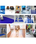 Collage featuring Blue 31 By 35 Inch Adhesive Sticky Mats For Cleanrooms, showing various uses for dust control in entryways and labs.
