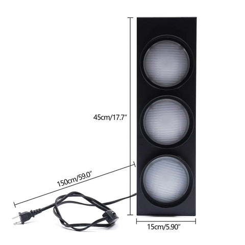 Vintage Style Traffic Light LED Wall Sconce With Remote Control For Club Bar Vibe And Atmosphere Lighting Plug In Creative Nostalgic Traffic Light Design Home Decor, 45cm tall black with power cord.