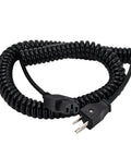 Manioiity 111550000610 Electric Pallet Jack Charger Cable 3-Pin Heavy Duty Replacement Cord, coiled black charging cable.