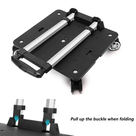 Folding Five Wheel Luggage Cart With Adjustable Height In Three Positions Lightweight Heavy Duty Trolley in folded position