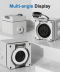 Pro Level Nema 10-50R Power Outlet Box 50 Amp 125-250V ETL Listed showcased at different angles with detailed close-ups.