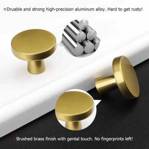 50 Pack Matte Black Drawer Knobs for Cabinets and Dressers One And A Quarter Inch Diameter Zinc Alloy Knobs displayed on table