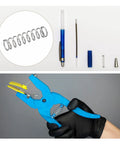METALLIXITY compression springs, 304 stainless steel, 9 mm OD, 35 mm free length, 10 pcs, with blue handheld tool