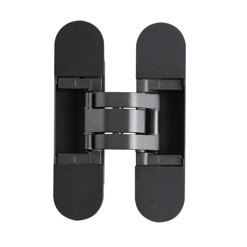3D Adjustable Invisible Hidden Door Hinge In Black Finish For Cabinets And Furniture