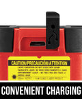 Close-up of USB port on 50 Ft Red Self Leveling Cross Line Laser Level With Horizontal And Vertical Lines, USB Rechargeable