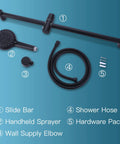 Shower Slide Bar Kit For Easy No Fuss Install, 28-Inch 304 Stainless Steel Bar With Adjustable Handheld Shower Head And 59-Inch Hose parts