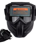 Front view of Workhorse Auto Darkening Welding Helmet With Detachable Face Shield And Goggles Heavy Duty Anti Glare Eye Protection