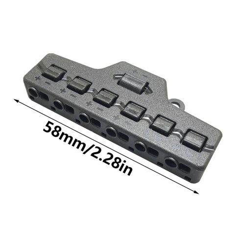 Slick One To Six LED Strip Light Connector Block With No Sweat Wire Splitter For Low Voltage Power Distribution, 58mm