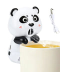 Nifty Desktop Cooling Fan Featuring Three Adjustable Speeds And Portable Usb Rechargeable Power cooling hot coffee from a cute panda design