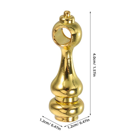 Golden Zinc Alloy Gallery Rail Fittings Kit For Glass Cabinets, decorative gold metal spindle, 4.0cm tall for shelves