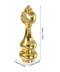Golden Zinc Alloy Shelf Rail Brackets Kit decorative post with measurements for indoor cabinets and furniture trim.