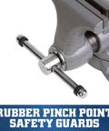 5 Inch Apprentice Vise WVA5 Heavy Duty 6600 Lbs Clamping Force For Metalworking And Shop Projects For bench mounting with rubber pinch point safety guards