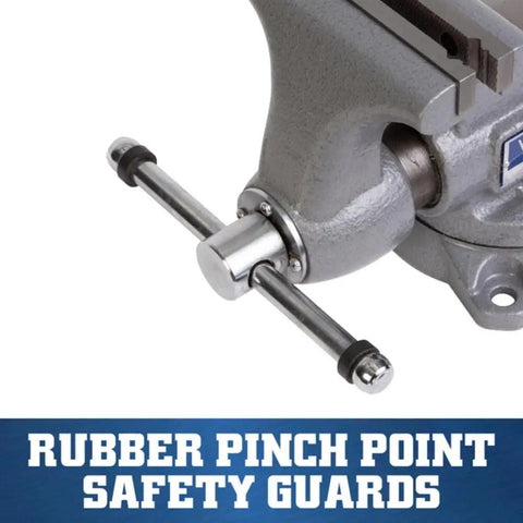 5 Inch Apprentice Vise WVA5 Heavy Duty 6600 Lbs Clamping Force For Metalworking And Shop Projects For bench mounting with rubber pinch point safety guards