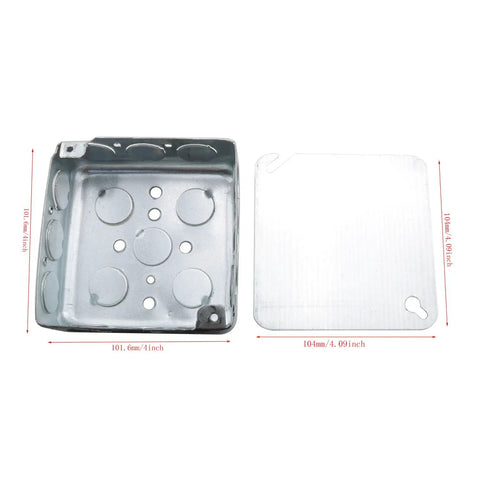 4 Inch Square Electrical Box With Cover Galvanized Steel Junction Box For Residential Commercial And Industrial Wiring Protection Enclosure Built Tough Durable And Safe For Heavy Duty Connections