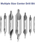 Center Drill Bit Set Pro Grade M2 High Speed Steel 7 Pc 60 Degree Centering Drill Bits For Lathe And Metalworking Countersink Tools