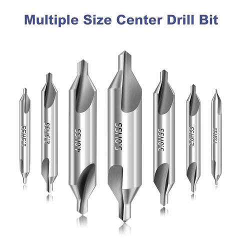 Center Drill Bit Set Pro Grade M2 High Speed Steel 7 Pc 60 Degree Centering Drill Bits For Lathe And Metalworking Countersink Tools