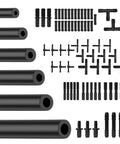 Super Cool 6-Piece Silicone Vacuum Line Kit With Huge Hose Connectors Set For Cars Heat Resistant Tubing Perfect For Various Auto Piping Systems And Engine Swaps Make Your Ride Look And Run Smoother. Black silicone vacuum hose kit with assorted T and straight connectors