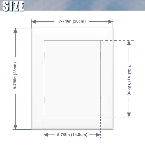 Size diagram of Heavy Duty Self Adhesive Access Panel For Drywall 6 X 8 Inch showing dimensions and design details.